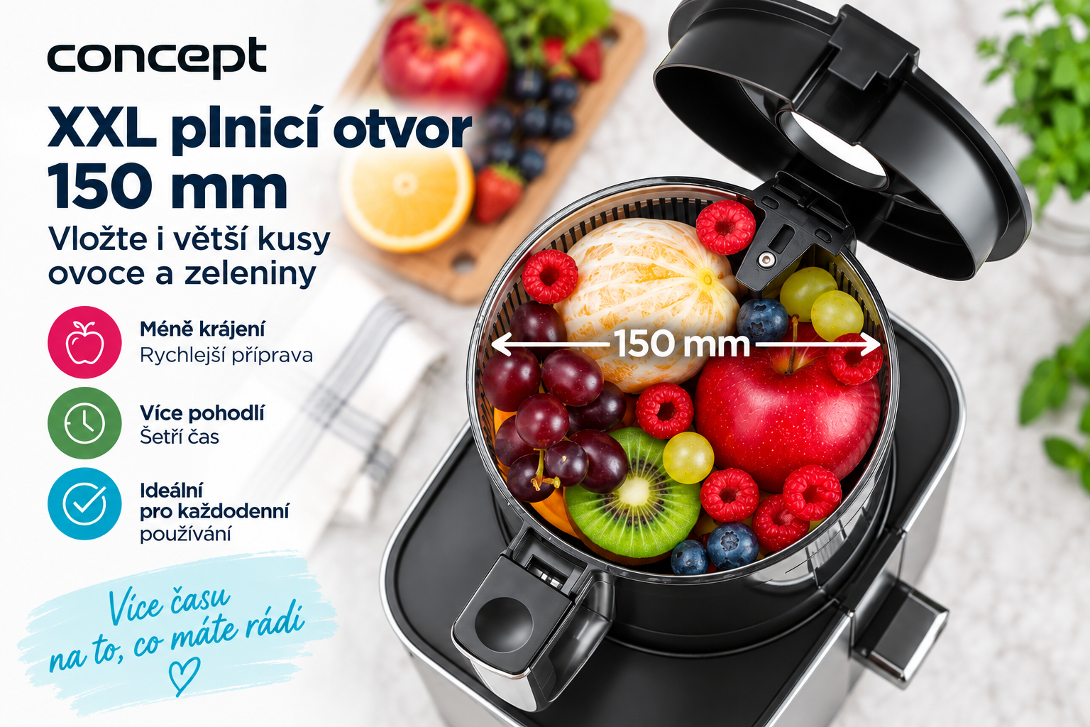Concept LO7300 s XXL plnicím otvorem 150 mm